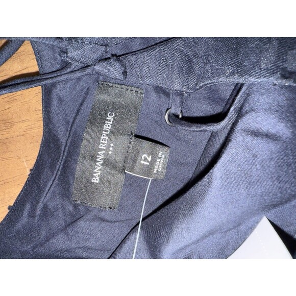 Banana Republic Navy Jacquard Cutout Lace-Up Midi Dress 12 NWT $160 Romantic - Picture 8 of 10